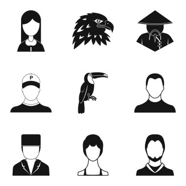 İki yüzlü Icons set, basit tarzı