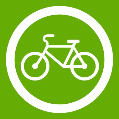 Bisikletle seyahat yasak trafik işareti simgesi yeşil olduğunu