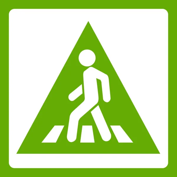 Zielona ikona znak dla pieszych — Wektor stockowy