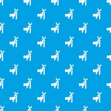 Kesintisiz mavi el holdimg Çap pergeli desen