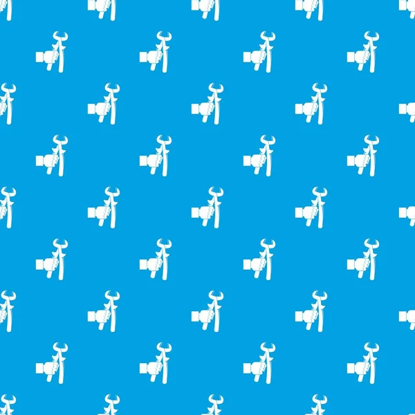 Kesintisiz mavi el holdimg Çap pergeli desen