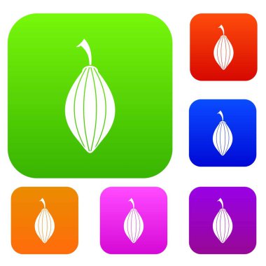 Siyah kakule pod renk koleksiyonu ayarla