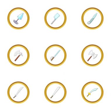 Kanatlı silah Icons set, karikatür tarzı