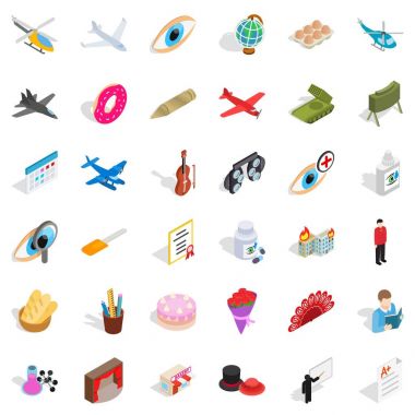 Eğilimi Icons set, izometrik stili