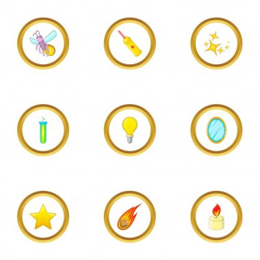 Enerji ışık Icons set, karikatür tarzı