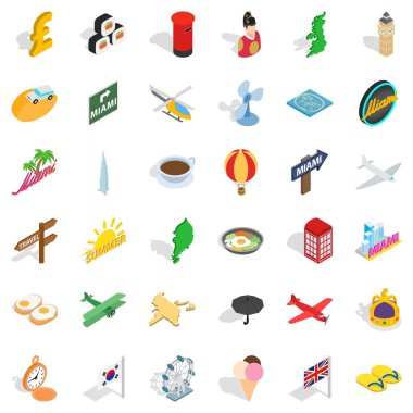 Bagaj Icons set, izometrik stili