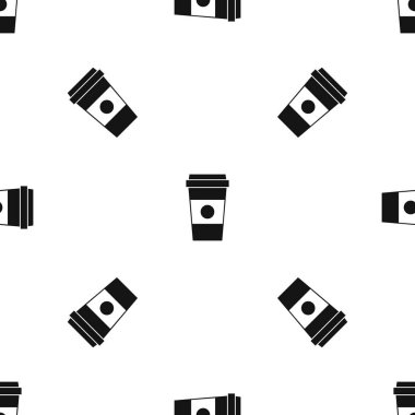 Kağıt bardak kahve desen sorunsuz siyah