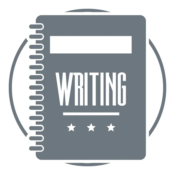 Notebook-logotypen, enkel grå stil — Stock vektor