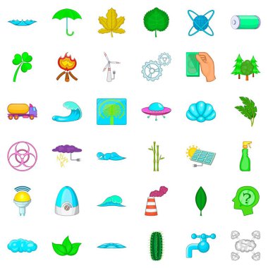 Organik Icons set, karikatür tarzı