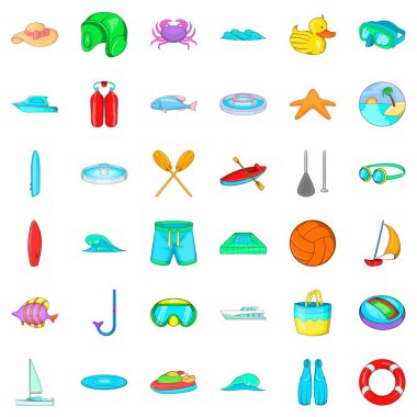 Tüplü Icons set, karikatür tarzı