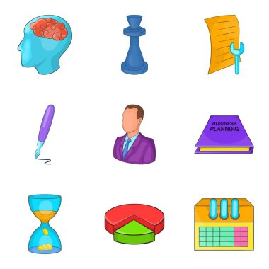 Sözleşme Icons set, karikatür tarzı onaylamak