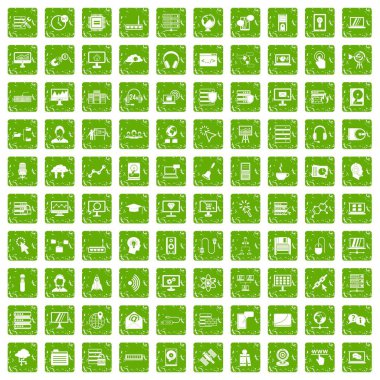 100 on-line seminer simgeler grunge yeşil ayarla