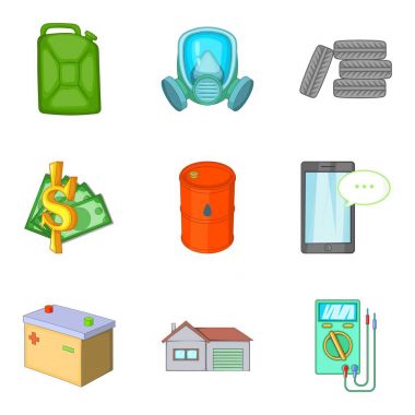 Fabrika Icons set resim, karikatür tarzı