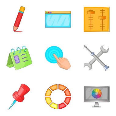 Yaratıcı iş proje simgeler kümesi, karikatür tarzı