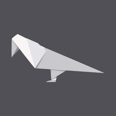 Origami papağan kavramı arka plan, gerçekçi