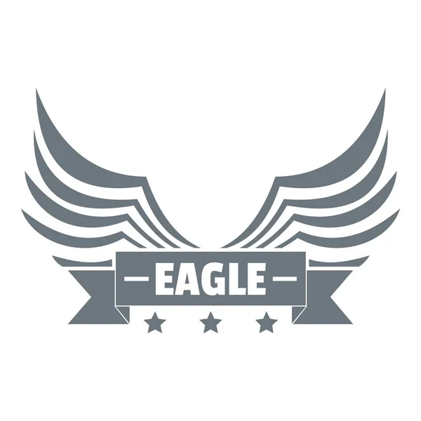 Eagle wing-logo, eenvoudige grijze stijl — Stockvector