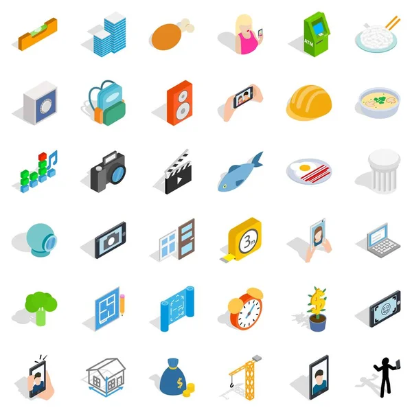 Karakteristik Icons set, izometrik stili