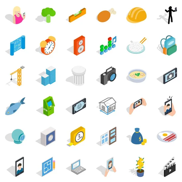 Gerçeklik Icons set, izometrik stili