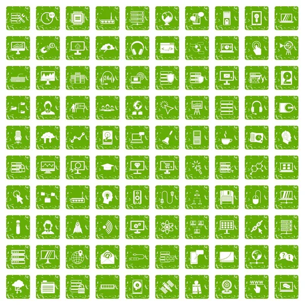 100 on-line seminer simgeler grunge yeşil ayarla