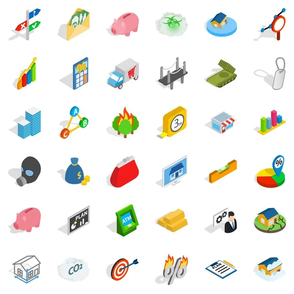 Geribildirim Icons set, izometrik stili