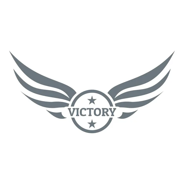 Win vleugel logo, eenvoudige grijze stijl — Stockvector