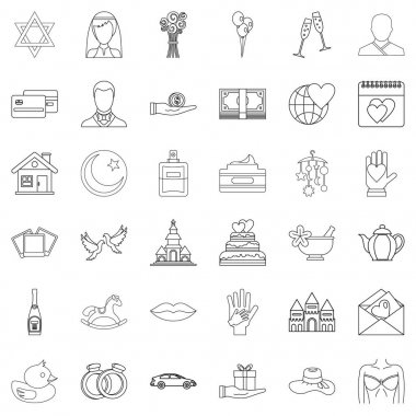 Kalp Icons set, anahat stili