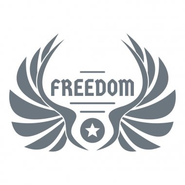 Özgürlük kanat logosu, basit gri tarzı