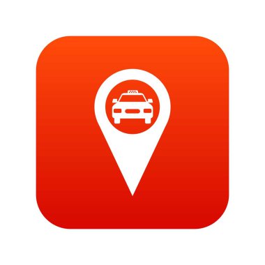 Geo taksi simgesi dijital kırmızı