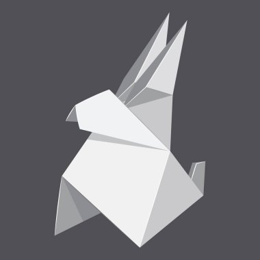 Origami tavşan kavramı arka plan, gerçekçi