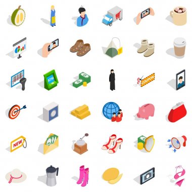 Bikini Icons set, izometrik tarzı
