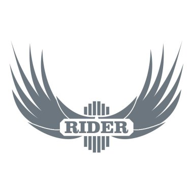 Binici kanat logosu, basit gri tarzı