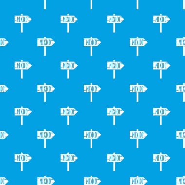 Kesintisiz mavi Meksika ahşap yön ok işareti desen