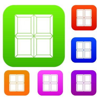 Çikolata parçası renk koleksiyonu ayarla