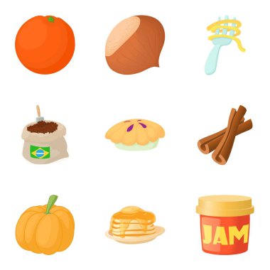 Reçel Icons set, karikatür tarzı ile gıda