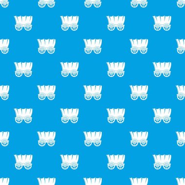 Eski Batı kapalı vagon desen kesintisiz mavi