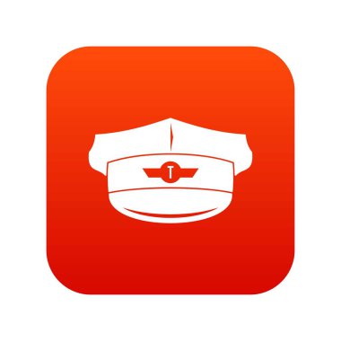 Cap taksi sürücüsü simgesini dijital kırmızı