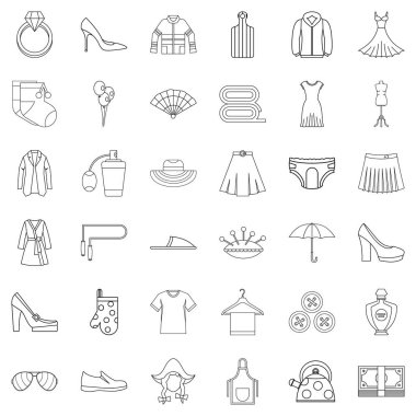 Yastık Icons set, anahat stili