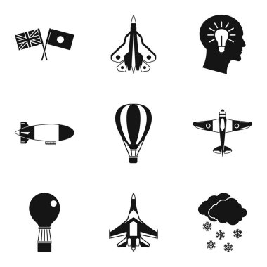 İn Rime'ı Icons set, basit tarzı