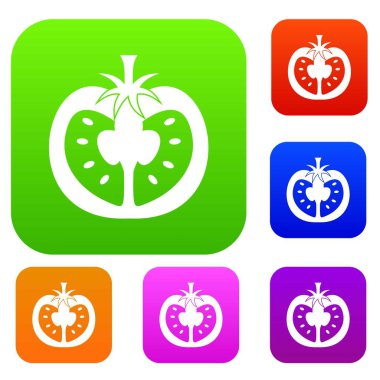 Domates yarısı renk koleksiyonu ayarla