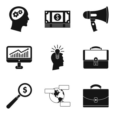 İş insanlar simgeler kümesi, basit tarzı