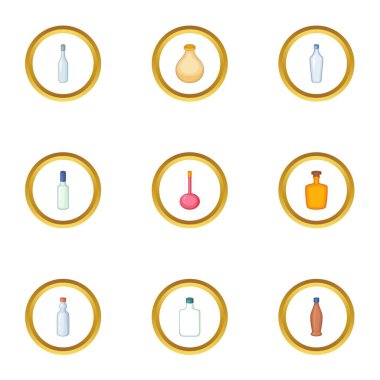 Şişe Icons set, karikatür tarzı