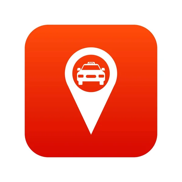 Ícone de táxi Geo vermelho digital — Vetor de Stock