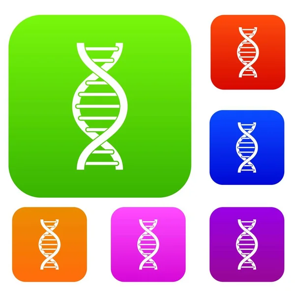 Колекція кольорів спірального набору ДНК — стоковий вектор