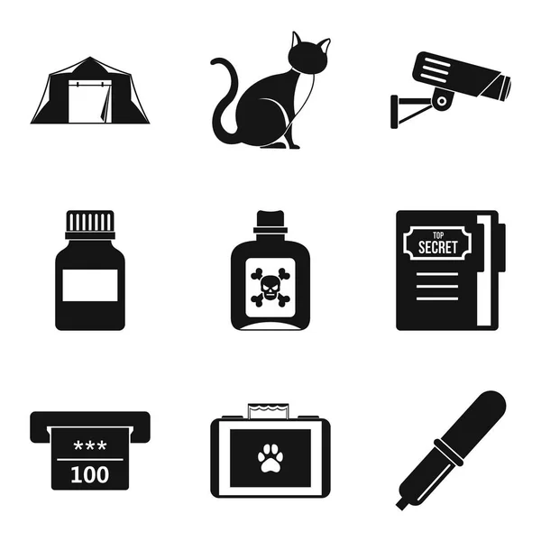 Incident icons set, simple style — Stock Vector