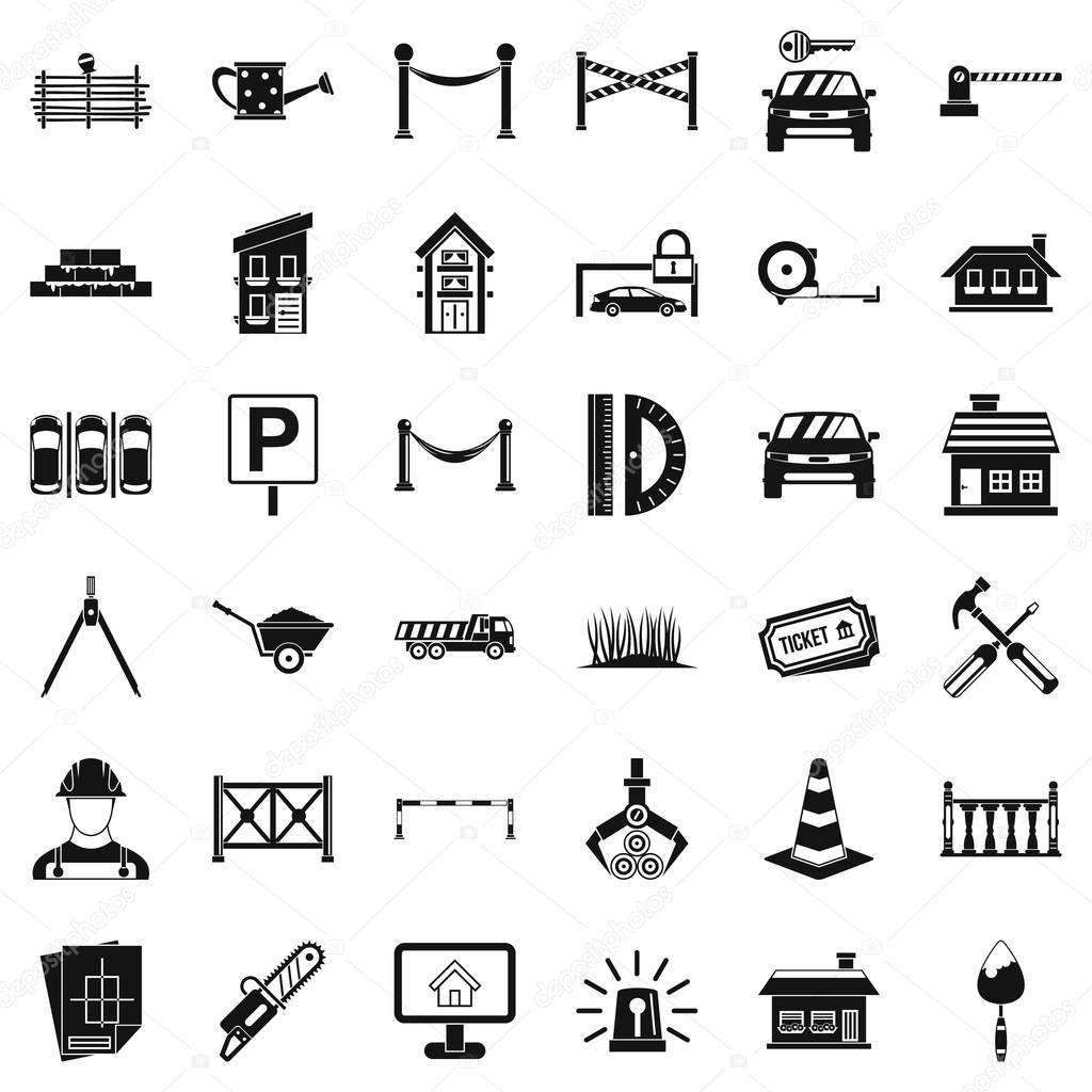 Building icons set. Simple style of 36 building vector icons for web isolated on white background