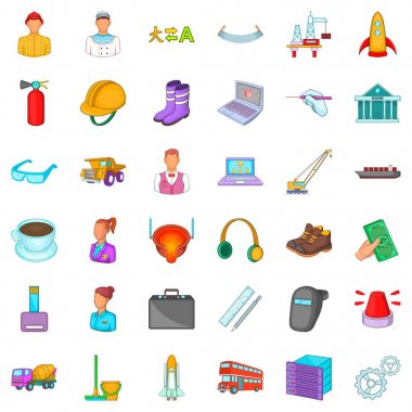 Dizüstü Icons set, karikatür tarzı
