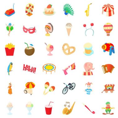 Atlıkarınca Icons set, karikatür tarzı