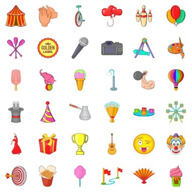 Renkli balon Icons set, karikatür tarzı