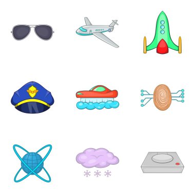 Pist Icons set, karikatür tarzı