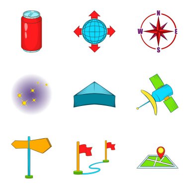 Rüzgar Icons set, gülü çizgi film tarzı